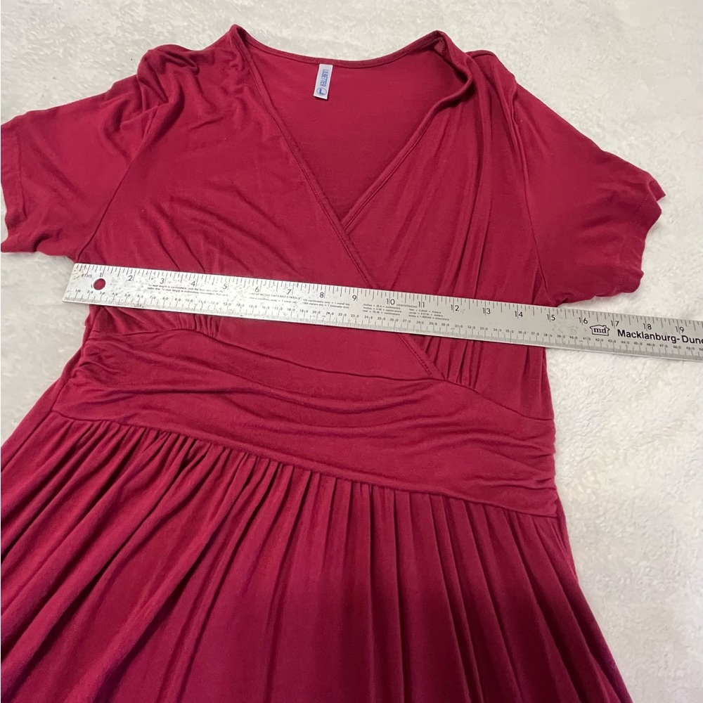 Lilbetter Woman’s Red Summer Flared A-line Swing Casual Dress W/ Pockets Size L - Picture 6 of 10